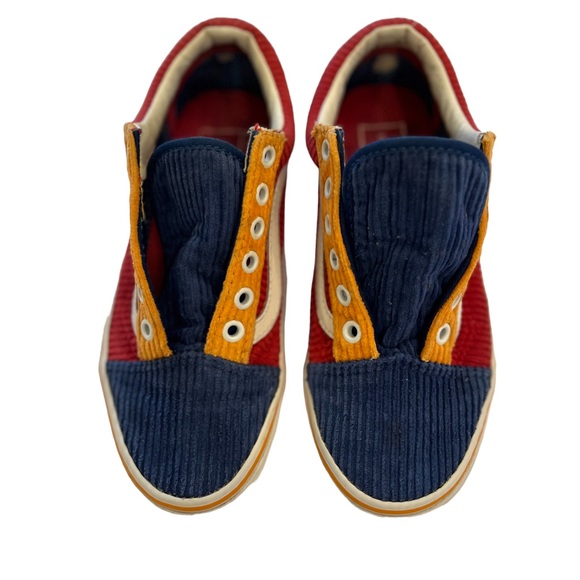 Vans Old Skool Skate Shoes Red Blue Yellow Corduroy Primary 5.5 Women’s 4 Men’s - Picture 2 of 12